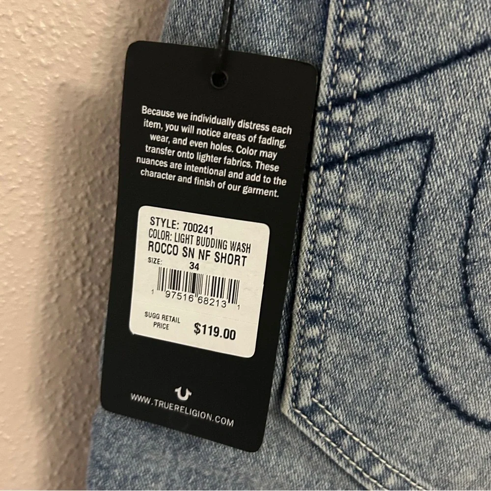 True Religion Light Blue Jean Shorts